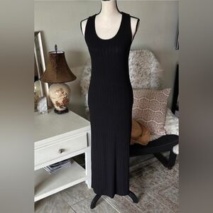Roxy Black Linen Blend Crossback Maxi Dress